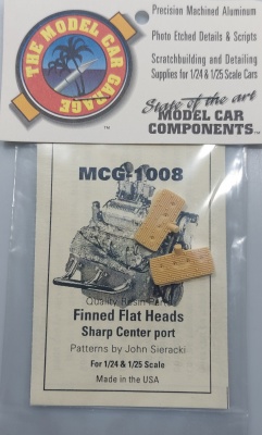 Finned Flat Heads, Sharp Center Port 1/24 - 1/25 - Model Car Garage