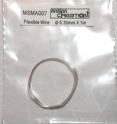 Flexible Wire 0.30mm diameter x 1m (Silver) - MSM Creation