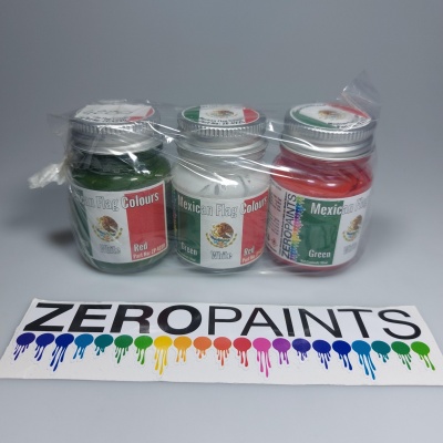 Mexican Flag Coloured Paints 3x30ml - Zero Paints