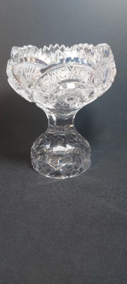 Mísa na podstavě - České broušené sklo - Bohemia Kristal 20cm - Retro