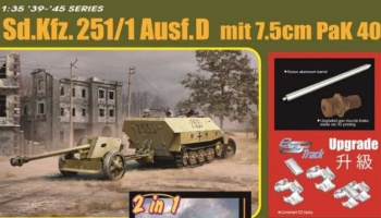 Model Kit military 6664 - Sd.Kfz.251/1 Ausf.D with 7.5cm PaK40 (1:35) - Dragon