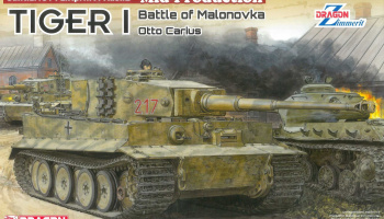 Tiger I Mid-Production w/Zimmerit Otto Carius (Battle of Malinava Village 1944) (1:35) Model Kit 6888 - Dragon