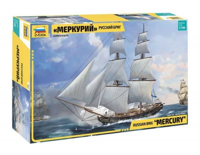 Model Kit loď 9067 - Russian brig Merkurii 19th cty. (1:100) - Zvezda