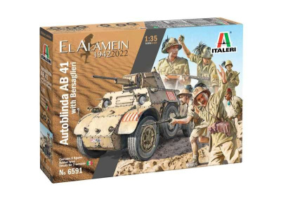 Model Kit military 6591 - AB 41 with Bersaglieri Italian Infantry (1:35) – Italeri