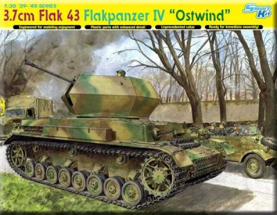 Model Kit tank 6550 - 3.7cm FLAK 43 FLAKPANZER IV "OSTWIND" (SMART KIT) (1:35) - Dragon