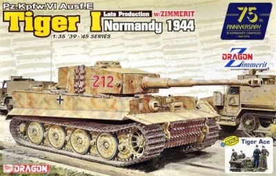 Model Kit tank 6947 - TIGER I LATE w/ZIMMERIT NORMANDY (1:35) - Dragon