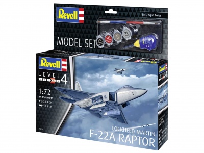 ModelSet letadlo 63858 - Lockheed Martin F-22A Raptor (1:72) - Revell