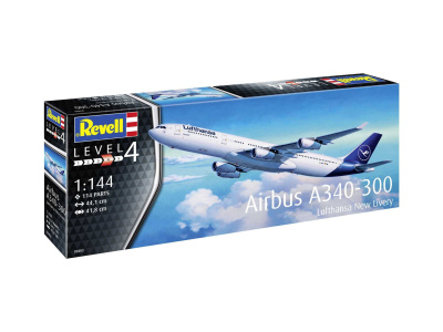 Plastic ModelKit letadlo 03803 - A340-300 Lufthansa New Livery (1:144) - Revell