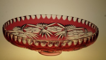 Art Glass mísa hutní sklo J.Beránek Škrdlovice, 1960s 26 cm - Retro