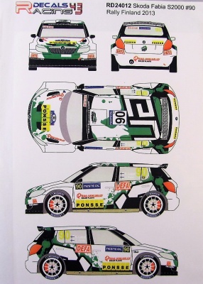 SLEVA 30% DISCOUNT - Skoda Fabia S2000 #90 Rally Finland 2013 - Racing Decals 43