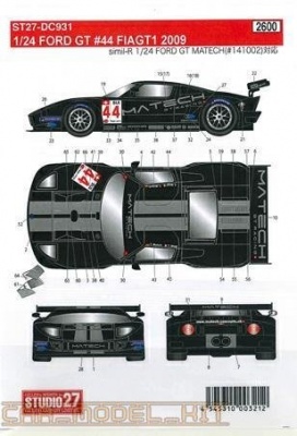 SLEVA   DISCOUNT - FORD GT #44 FIAGT1 2009 - Studio27