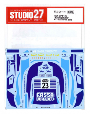 SLEVA   DISCOUNT - MP4-12C "RacingStudio" #23 Italian GT 2015 for FUJIMI170008 1/24 - Studio27