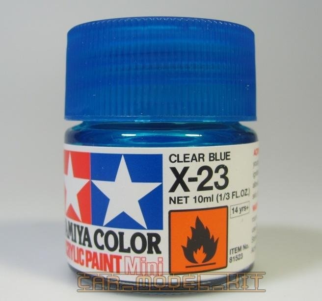 X 23 Clear Blue Acrylic Paint Mini X23 Tamiya Car Model